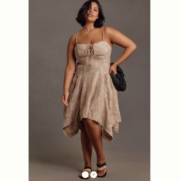 Anthropologie Dresses & Skirts - Anthropologie Linen Corset Seamed Mini Dress